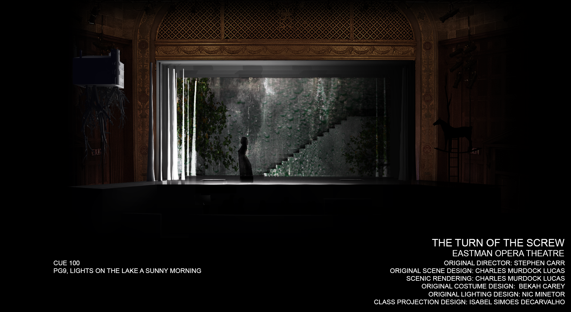 Photoshop rendering of a theoretical projection design for the opera “Turn of the Screw.”