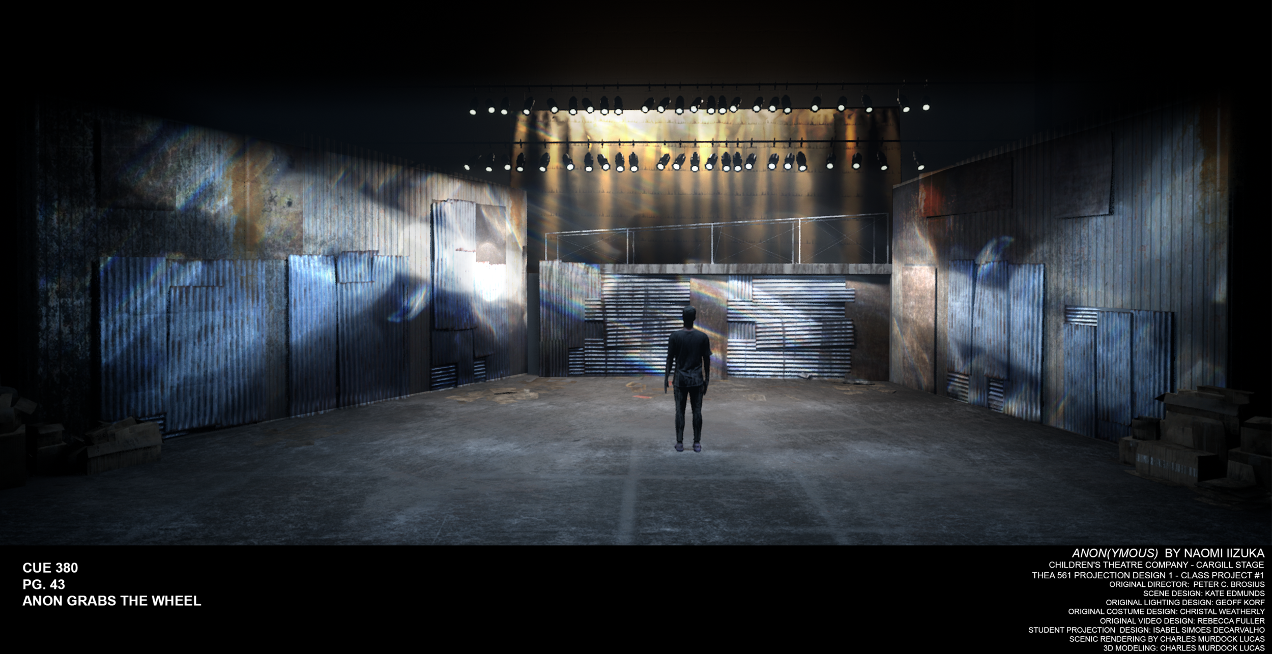 Photoshop rendering of a theoretical projection design for the play “Anon(ymous).”