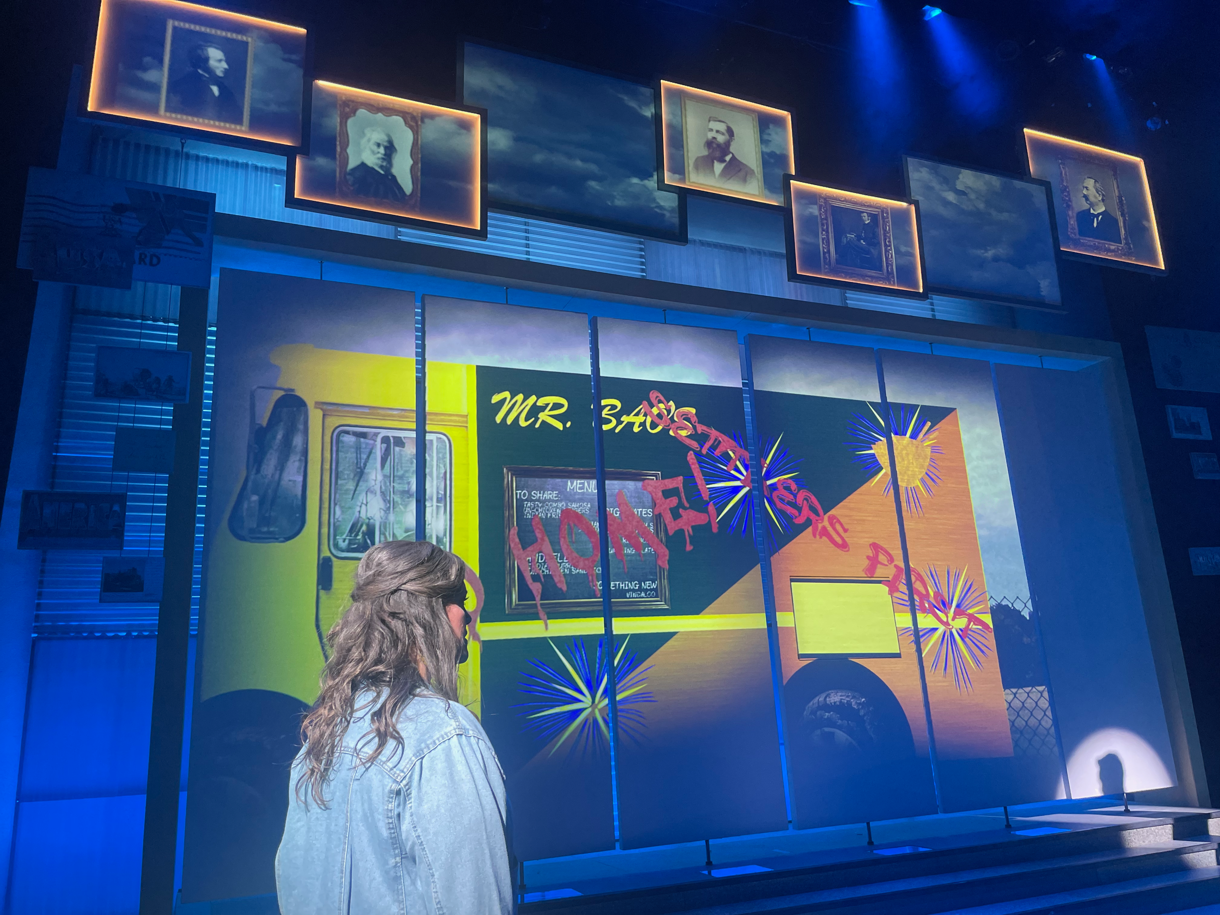 Projection design of a food truck for the world premiere musical “Postcard American Town”