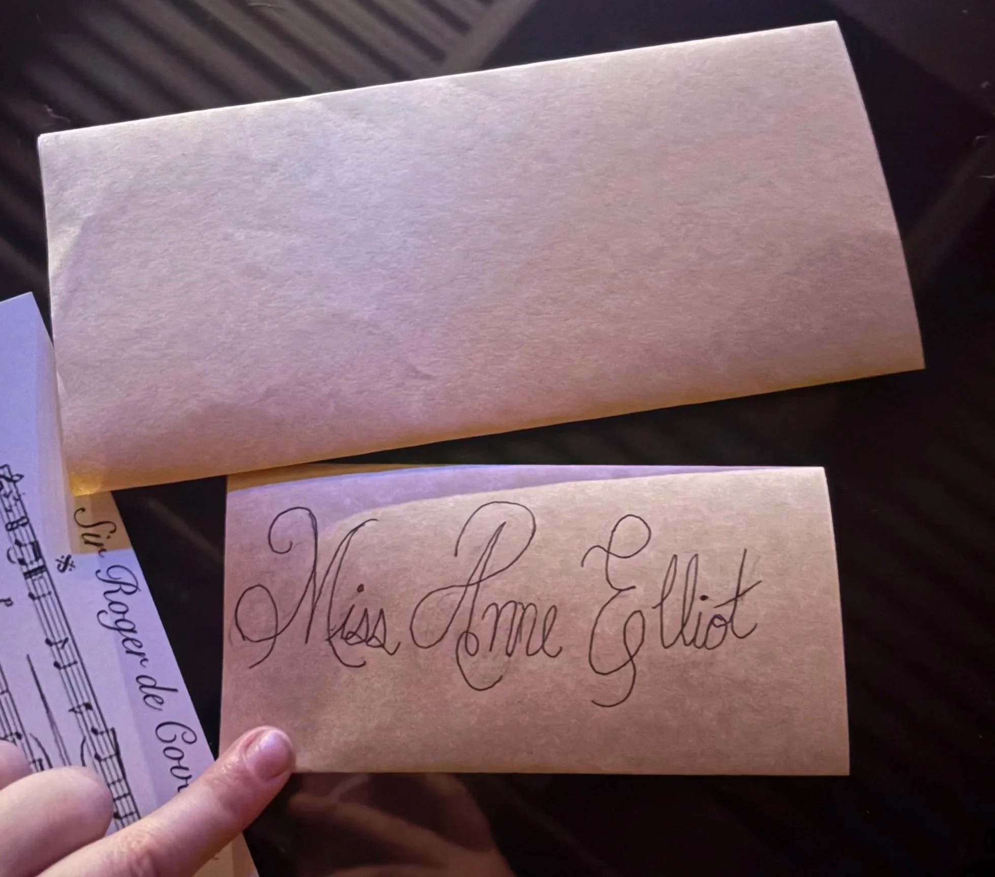Letters created and faux wax sealed for the play “Persuasion” by Jane Austen, adapted by Sarah Rose Kearns