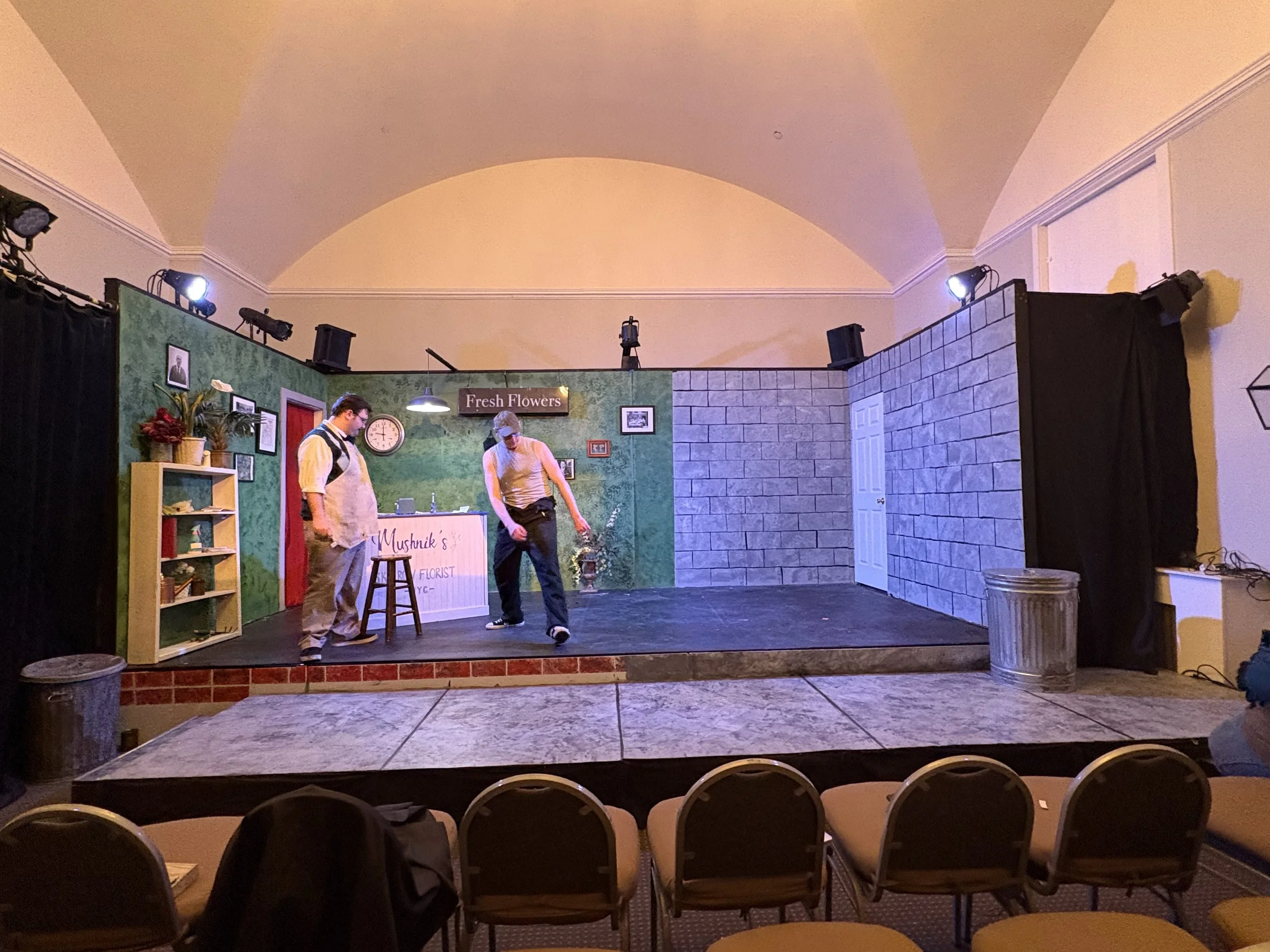 Almost finished set for the musical “Little Shop of Horrors” by Alan Menken and Howard Ashman