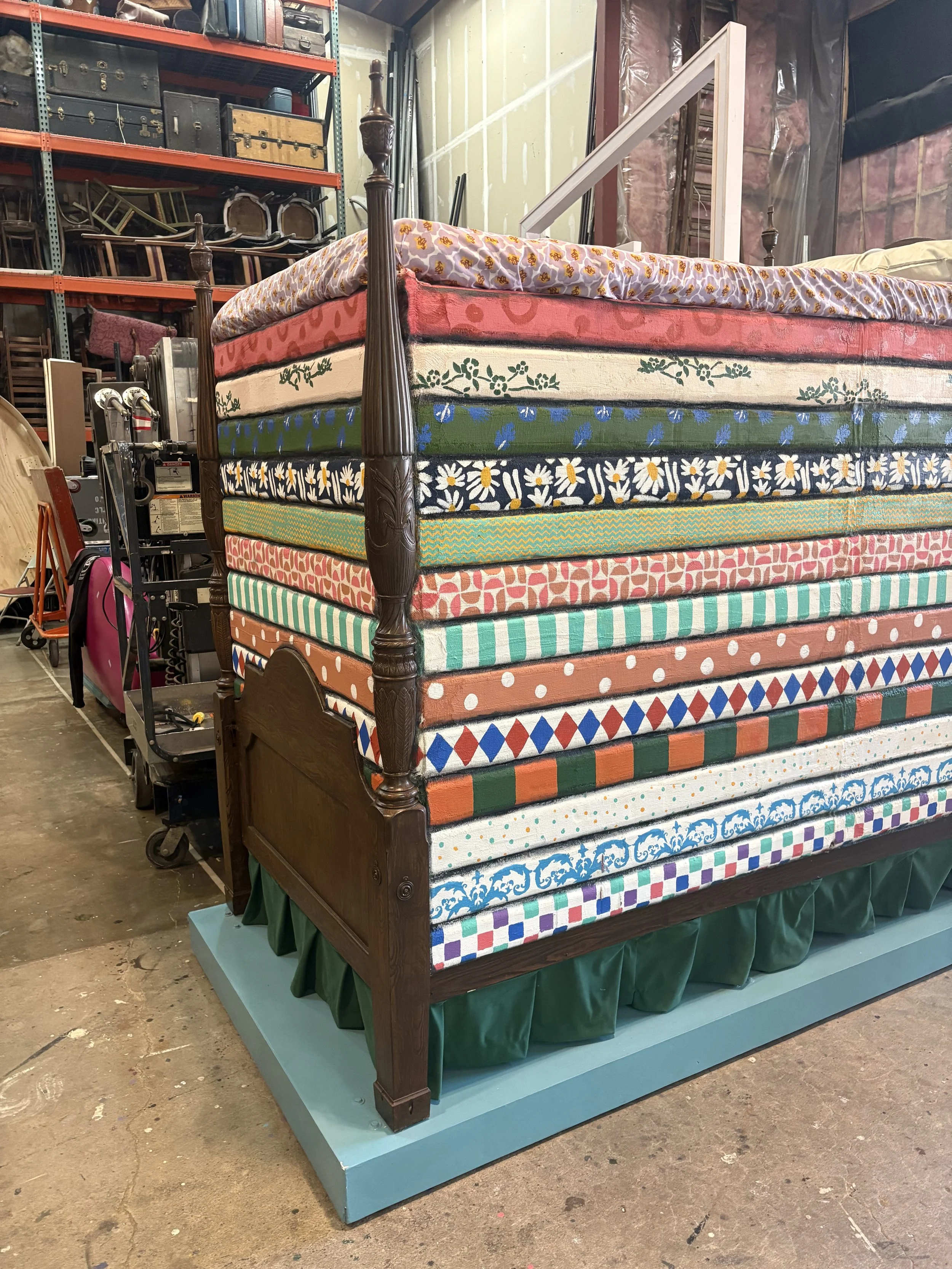 The designed and built bed for the opera “Once Upon a Mattress”