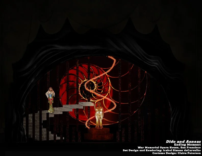 Photoshop rendering of a theoretical scenic design for the opera “Dido and Aeneas.”