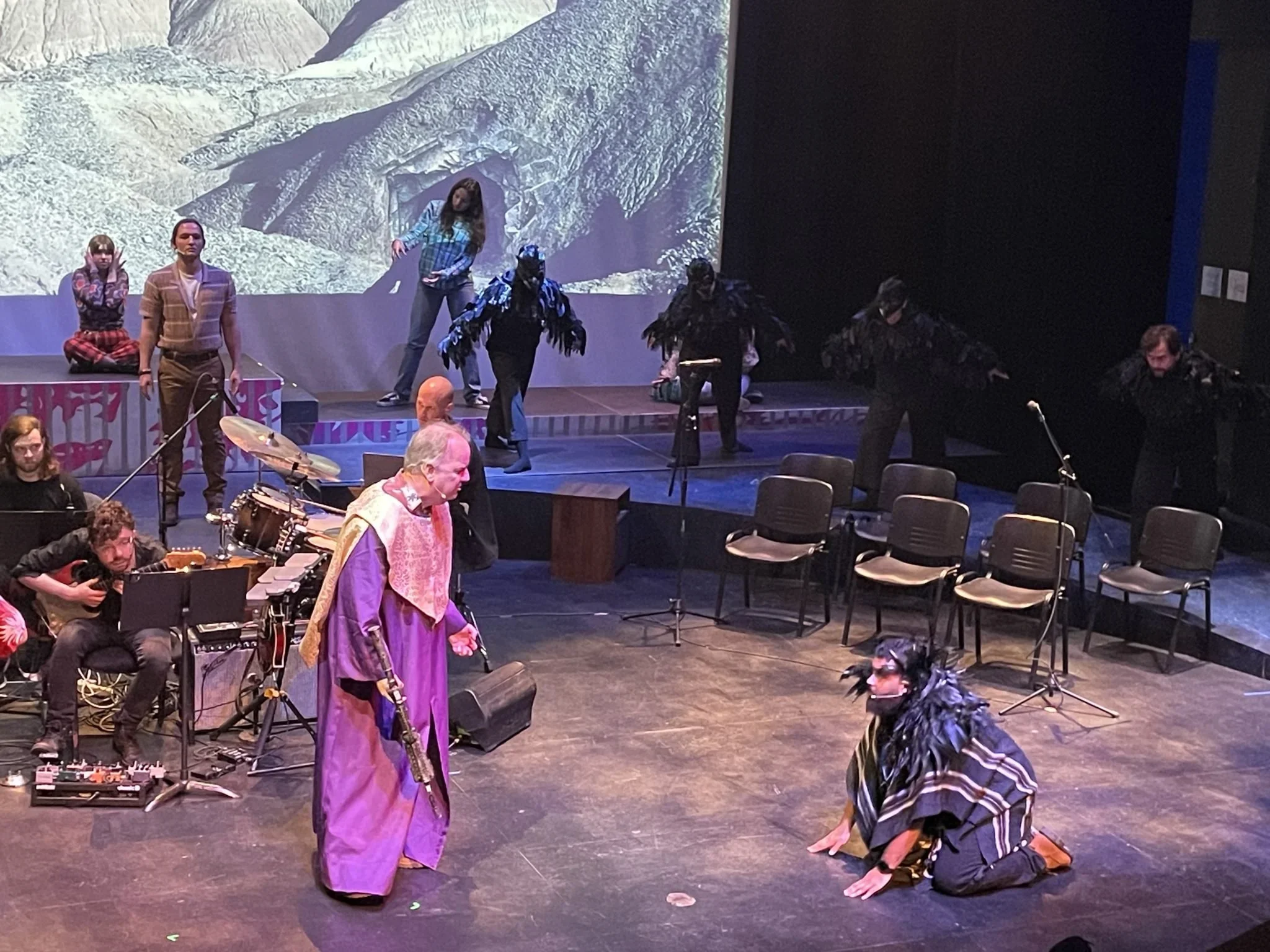 Downstage characters onstage for the world premiere Opera “The Magic Hummingbird”