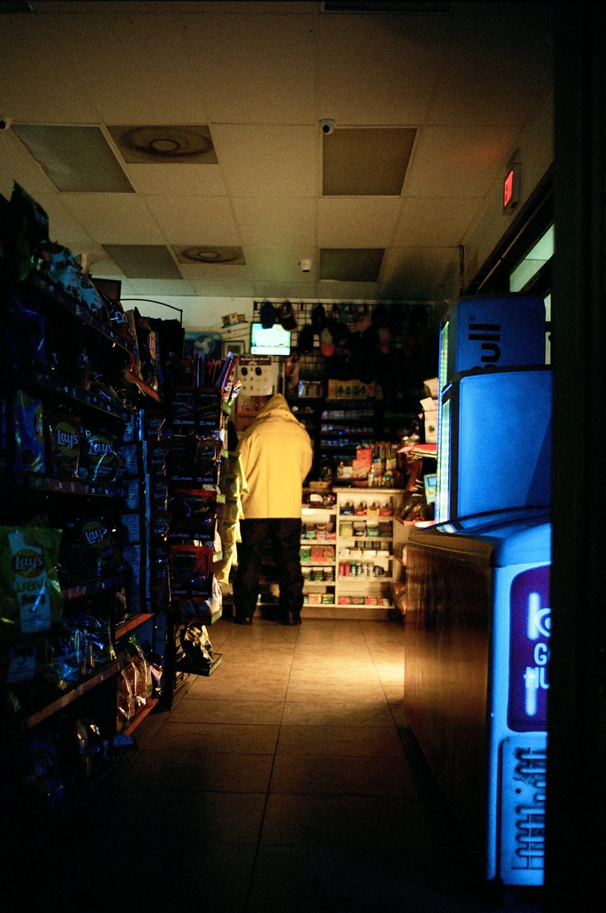 Dramatic store shot from the film “Wolf in Lamb’s Skin.”