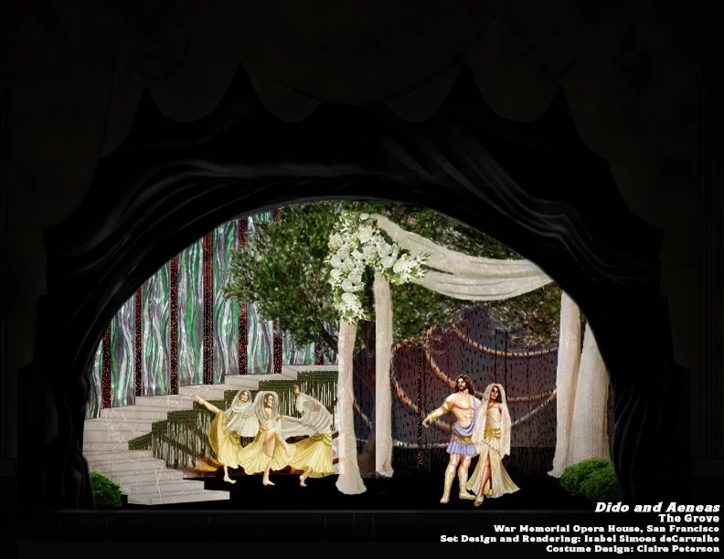 Photoshop rendering of a theoretical scenic design for the opera “Dido and Aeneas.”