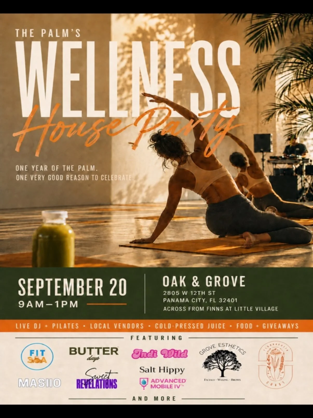 sunday plans ✿

celebrating one year of @thepalmpcb at their wellness house party this sunday. i&rsquo;ll be there with fresh market bouquets alongside pilates, a live dj, local vendors, juice + more.

september 20 &middot; 9&ndash;1
oak &amp; grove
