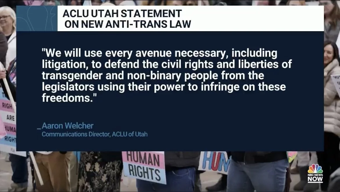 Screenshot from NBC Now featuring a quote by Aaron Welcher.