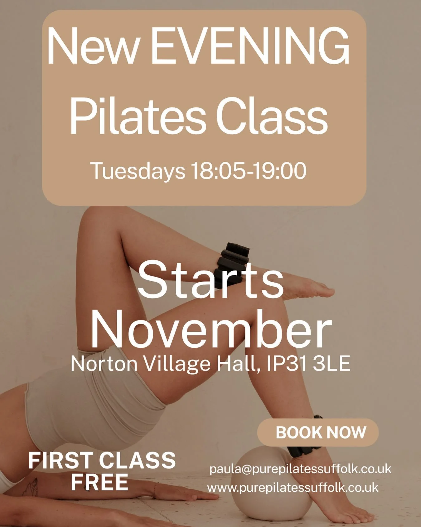 Hello Fellow Norton Peeps, I am delighted to offer our lovely community an additional Pilates Mat class. The two morning classes are going exceptionally well so it&rsquo;s time to add an evening class to the mix. This is the perfect introduction to l