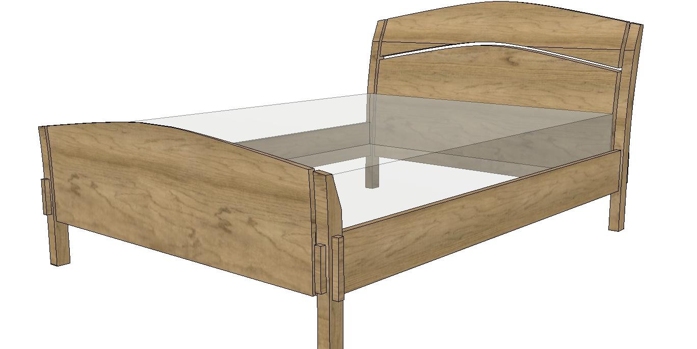 3D model of a bed build, one iteration of several
