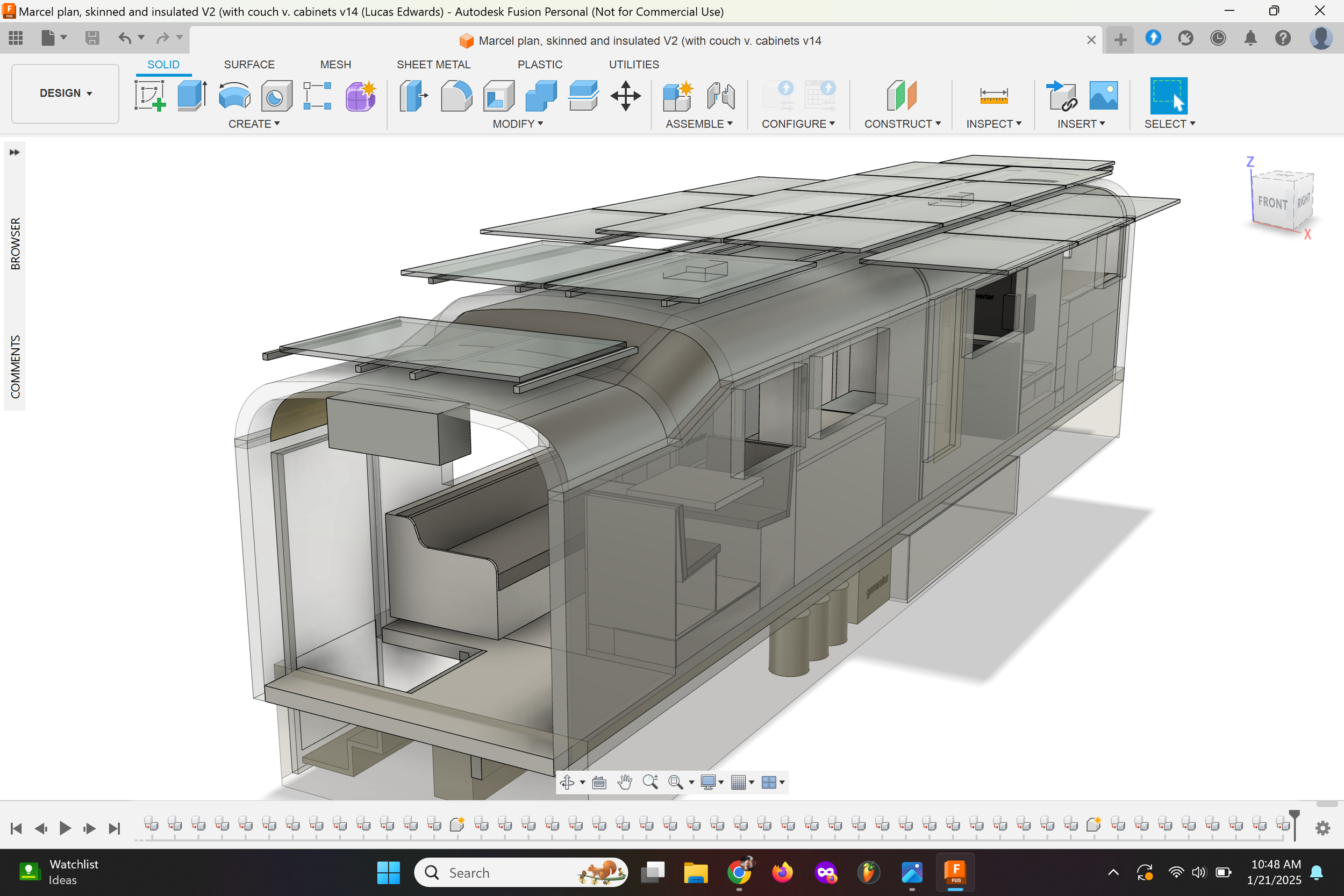 3D model of a bus conversion project