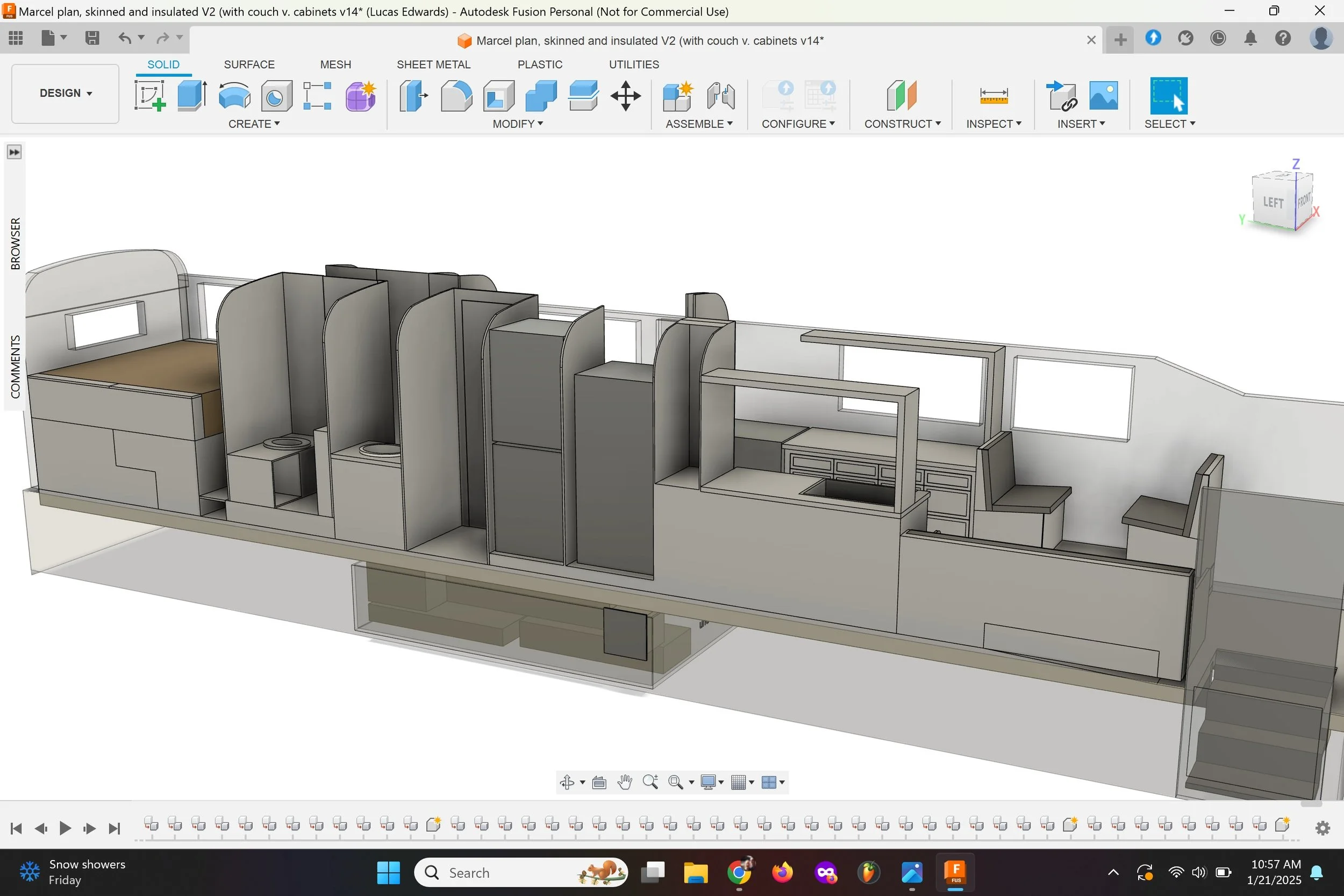 Cut-away view, bus conversion project