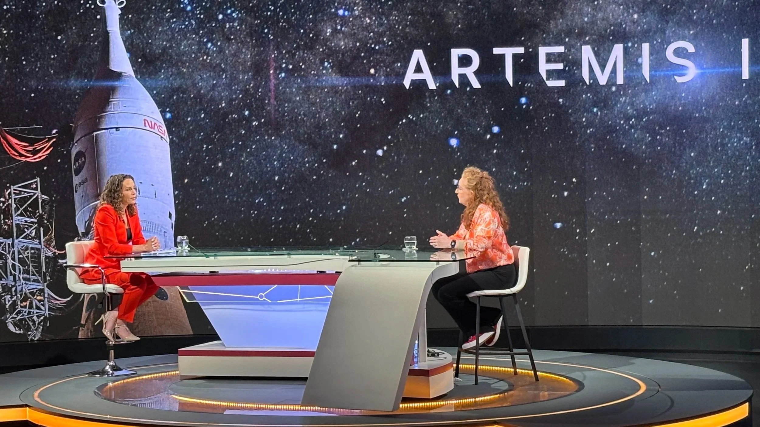 Niamh Shaw reporting from NASA Kennedy Space Center during the Artemis II mission