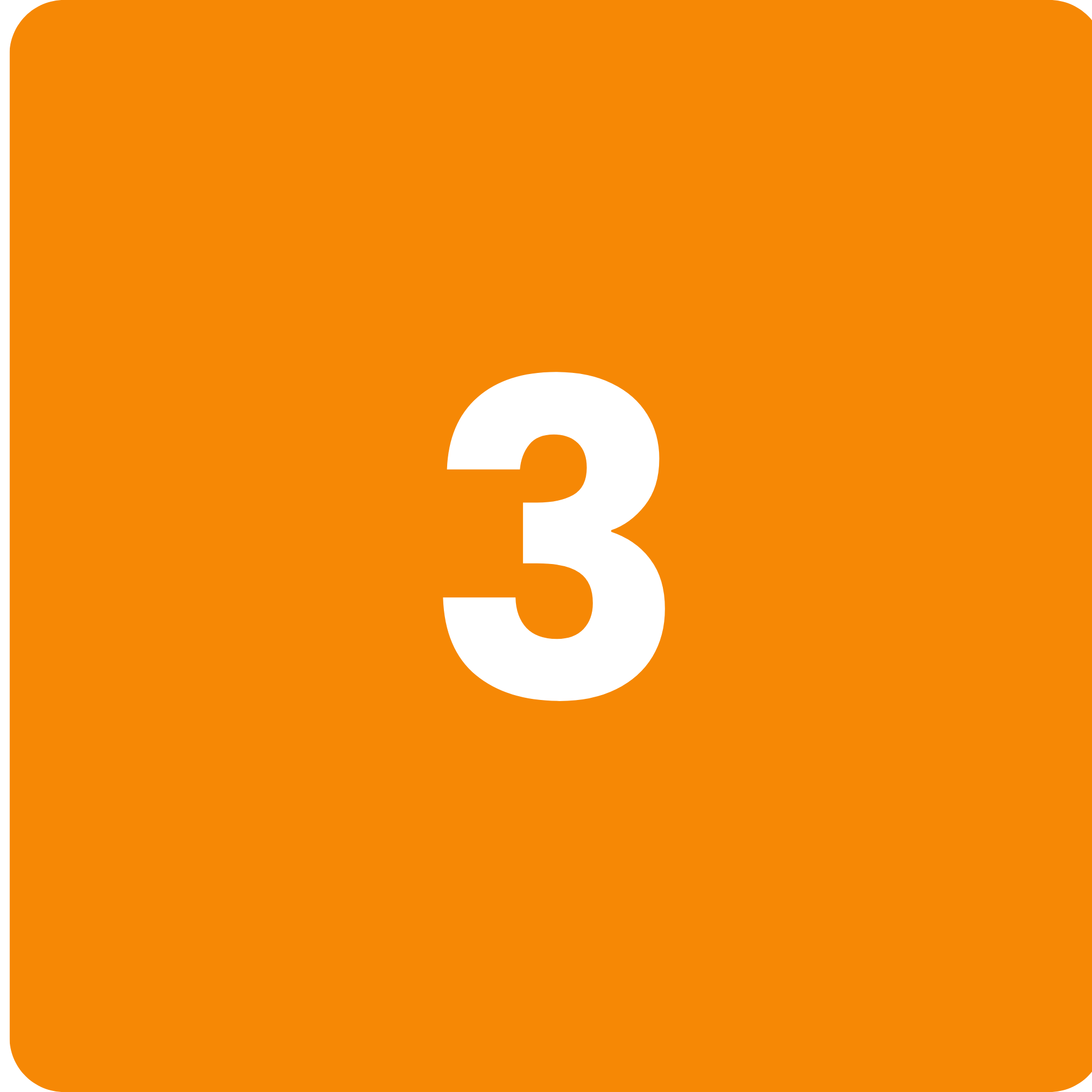 Orange background with a large white number '3' in the center.