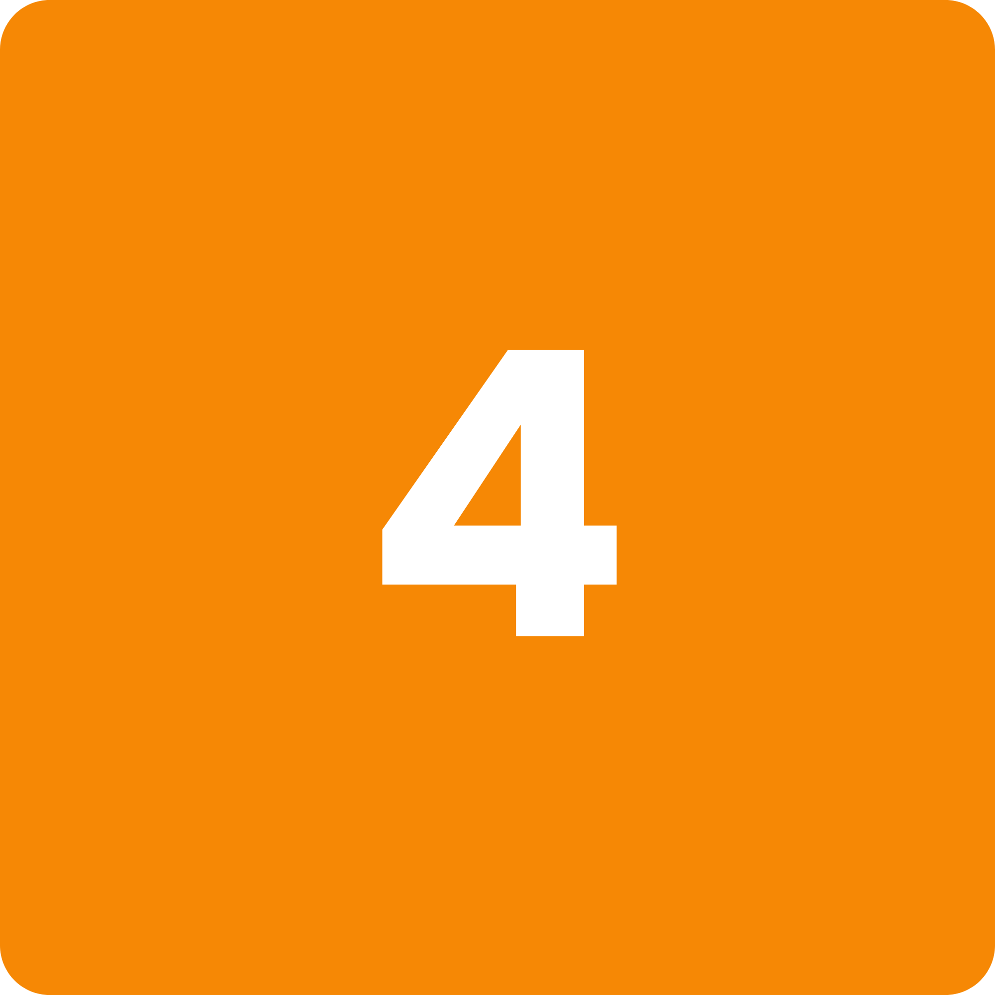 Orange background with a white number 4 in the center.