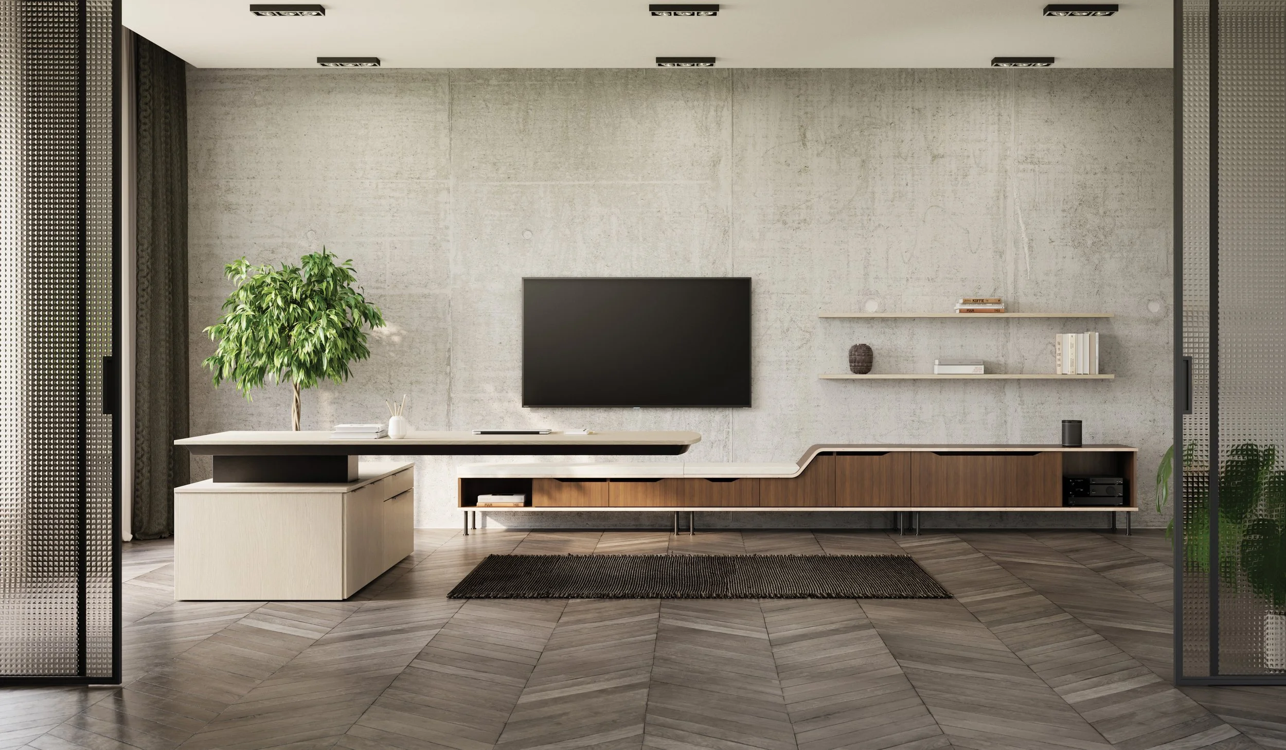 Executive office cantilever desk