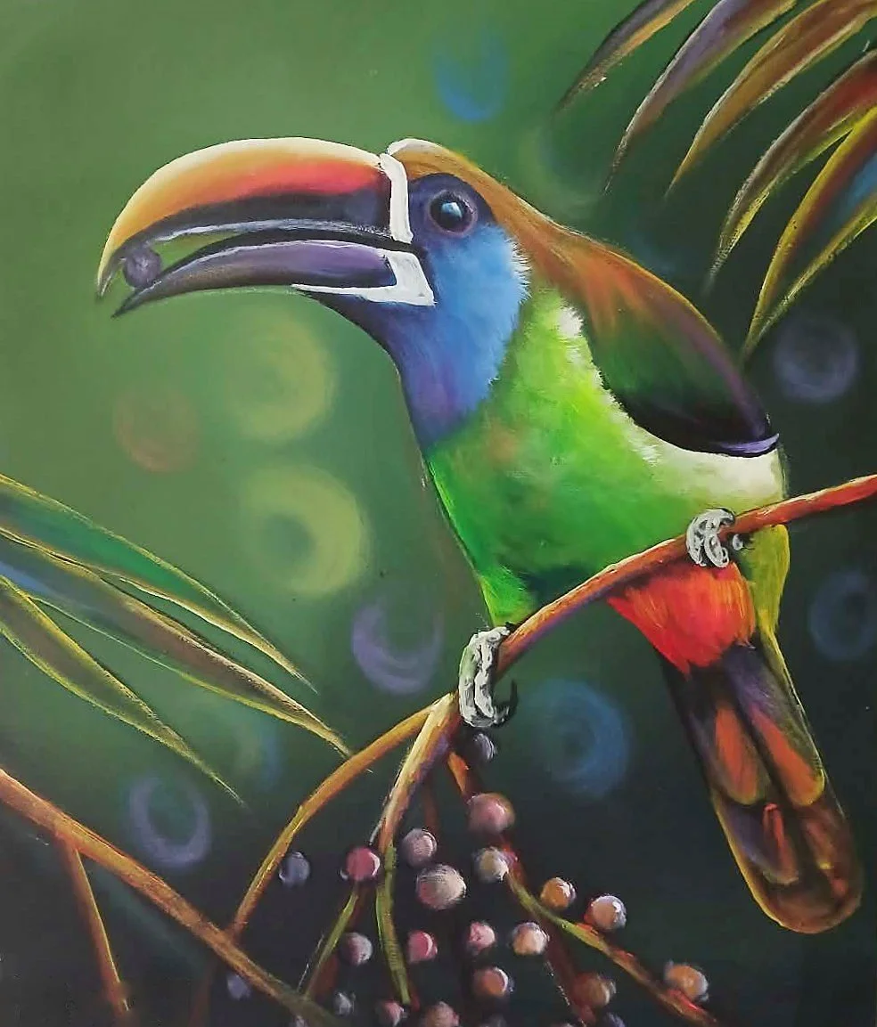 Green Toucan On Branch