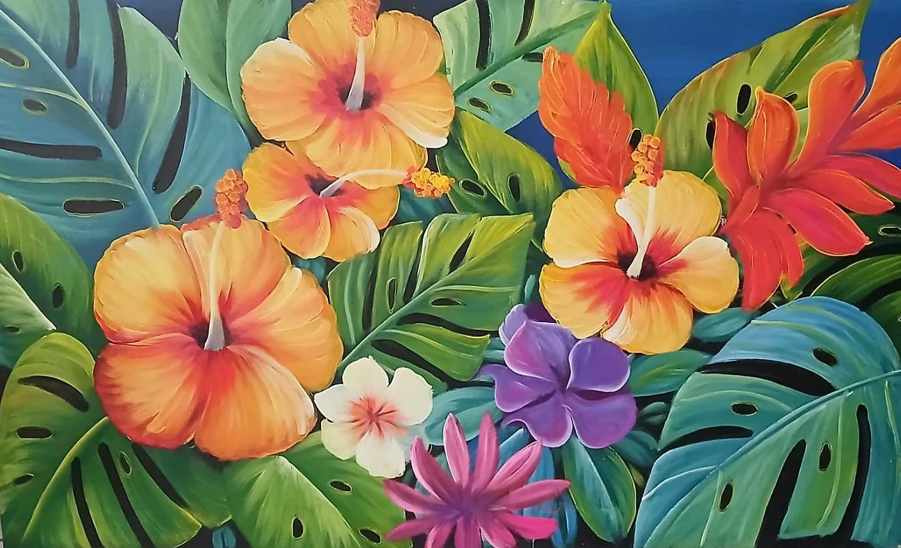 Tropical Flower Garden painting by Jorge Landero