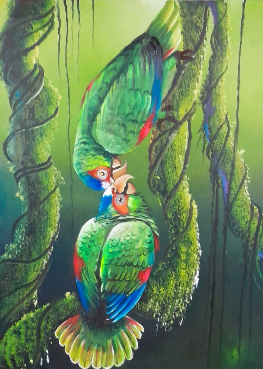 Parrots In The Rainforest