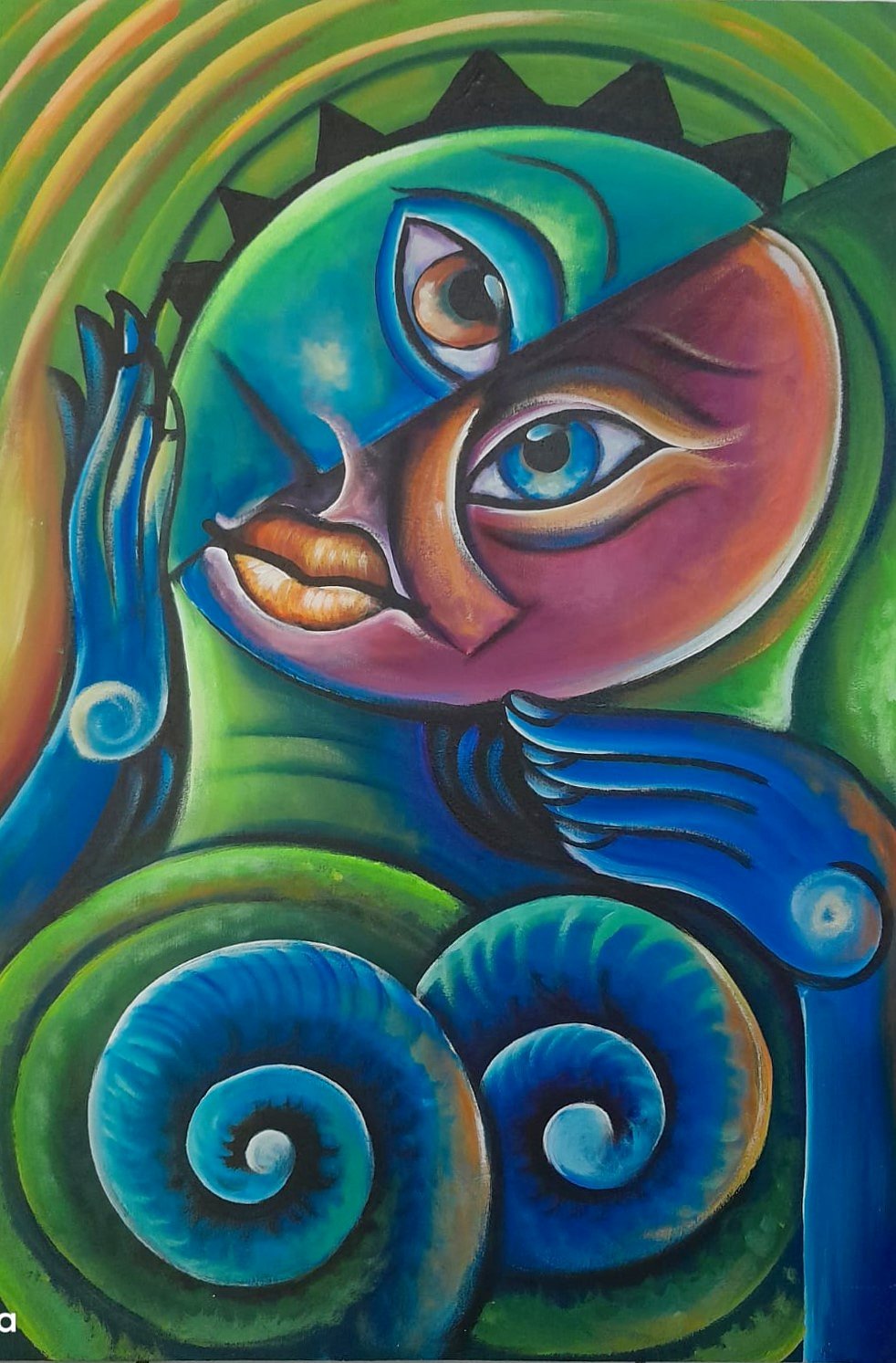 Two Faces In Green
