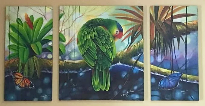 Parrot Rainforest Triptych