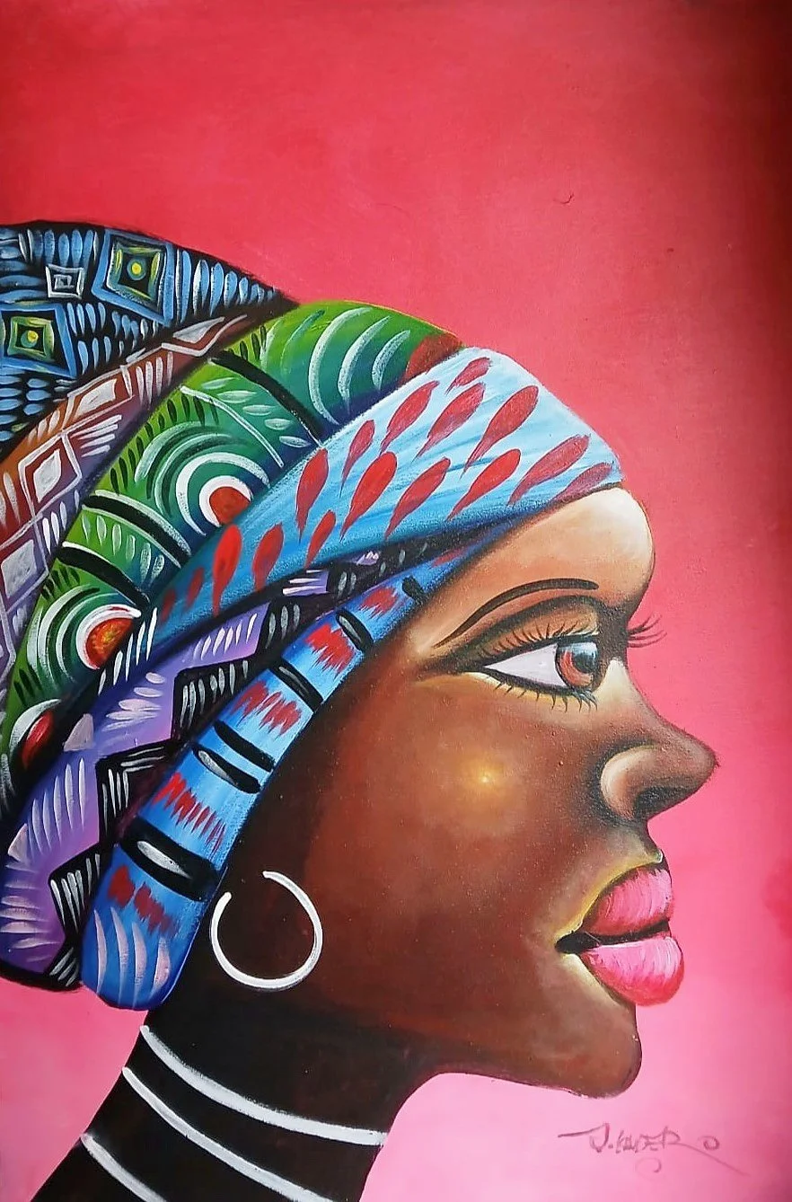 Woman In Patterned Turban