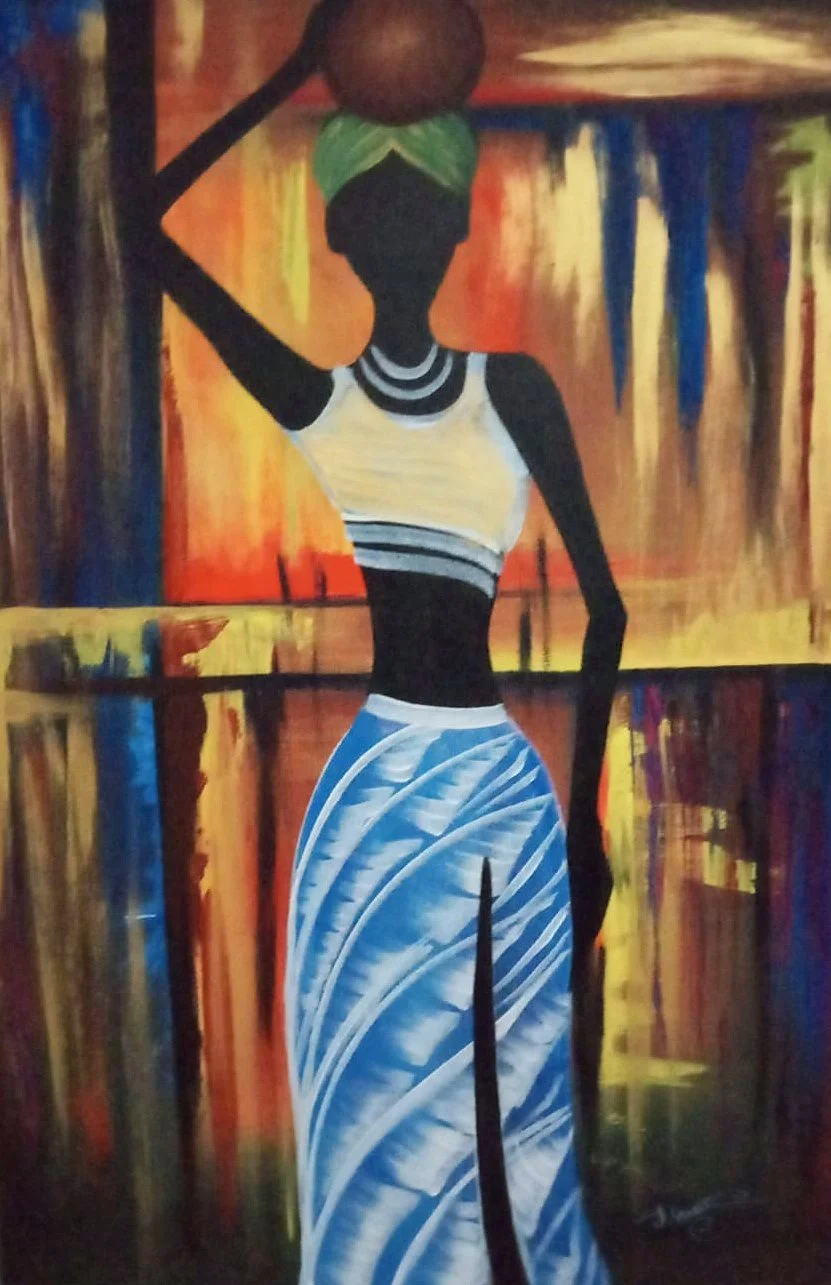 Market Woman In Blue