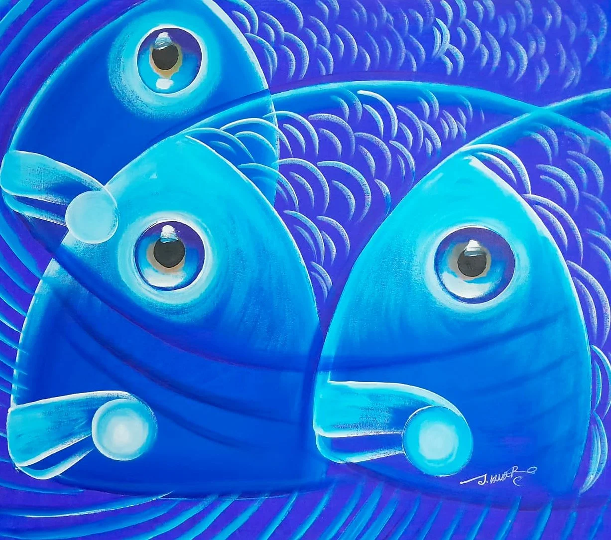 Three Blue Fish