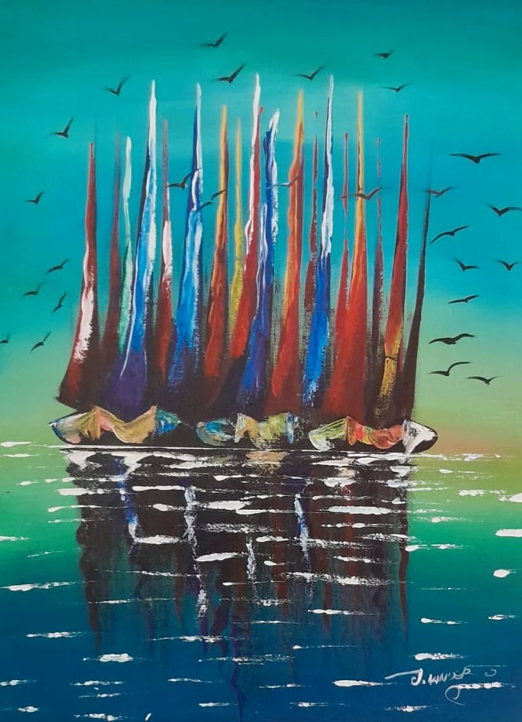 Harbor Of Colorful Masts