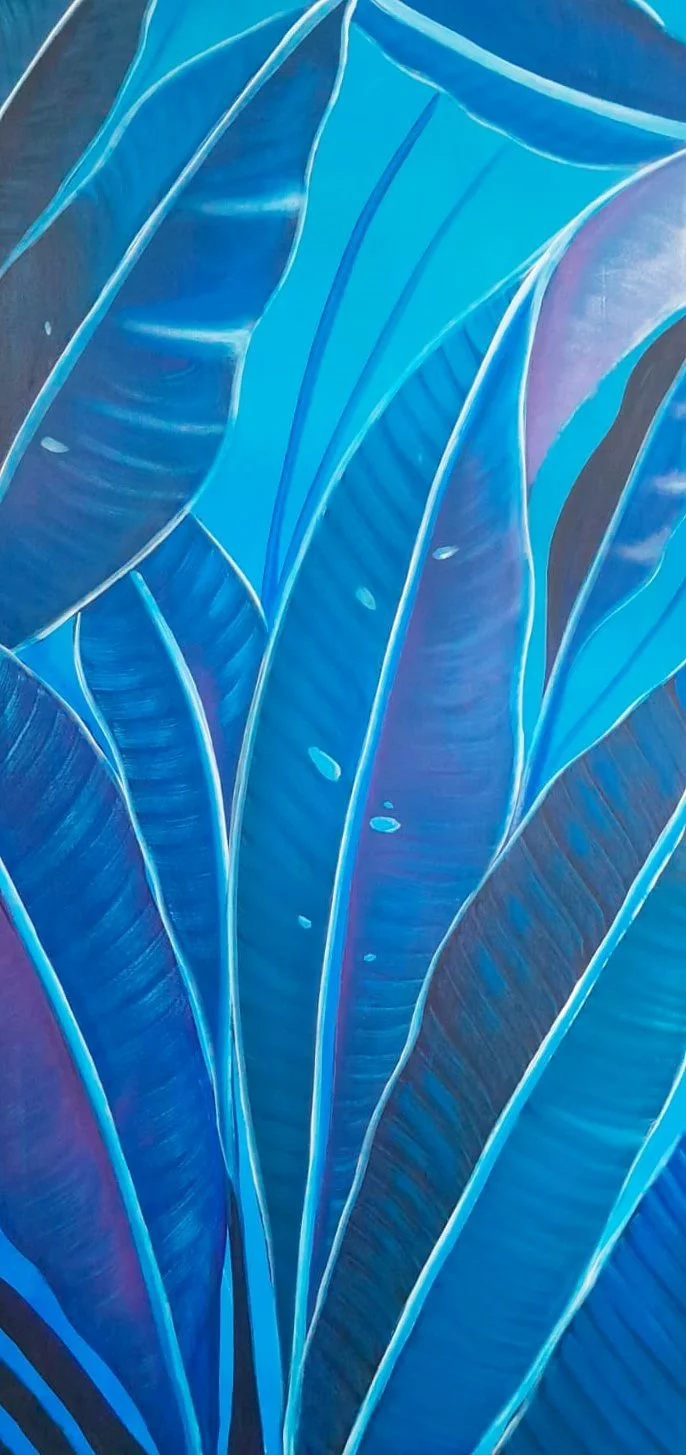 Blue Tropical Leaves