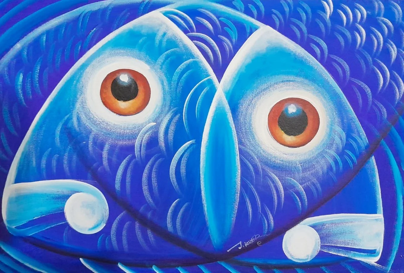 Blue Fish Pair