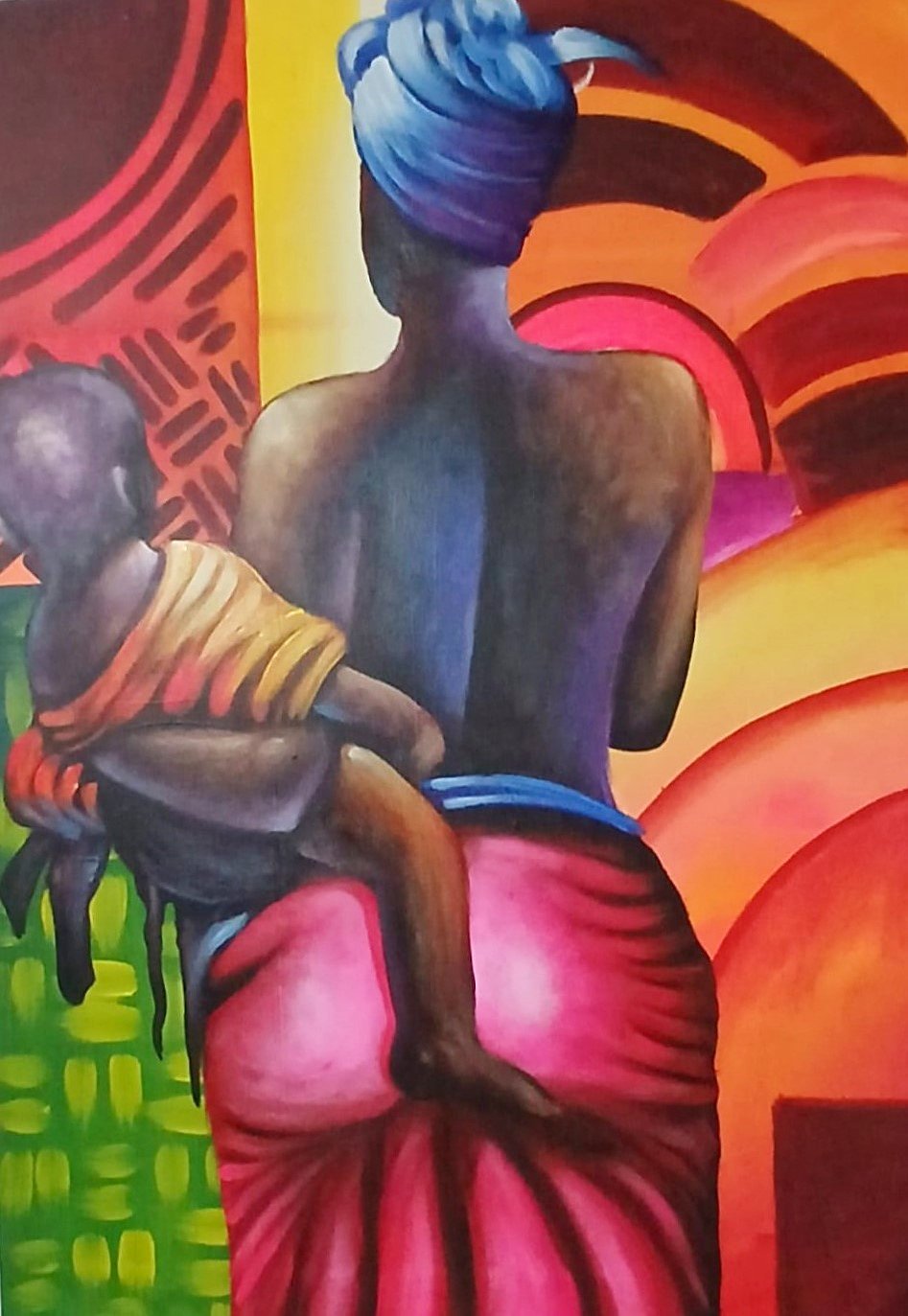 Mother And Child In Warm Colors