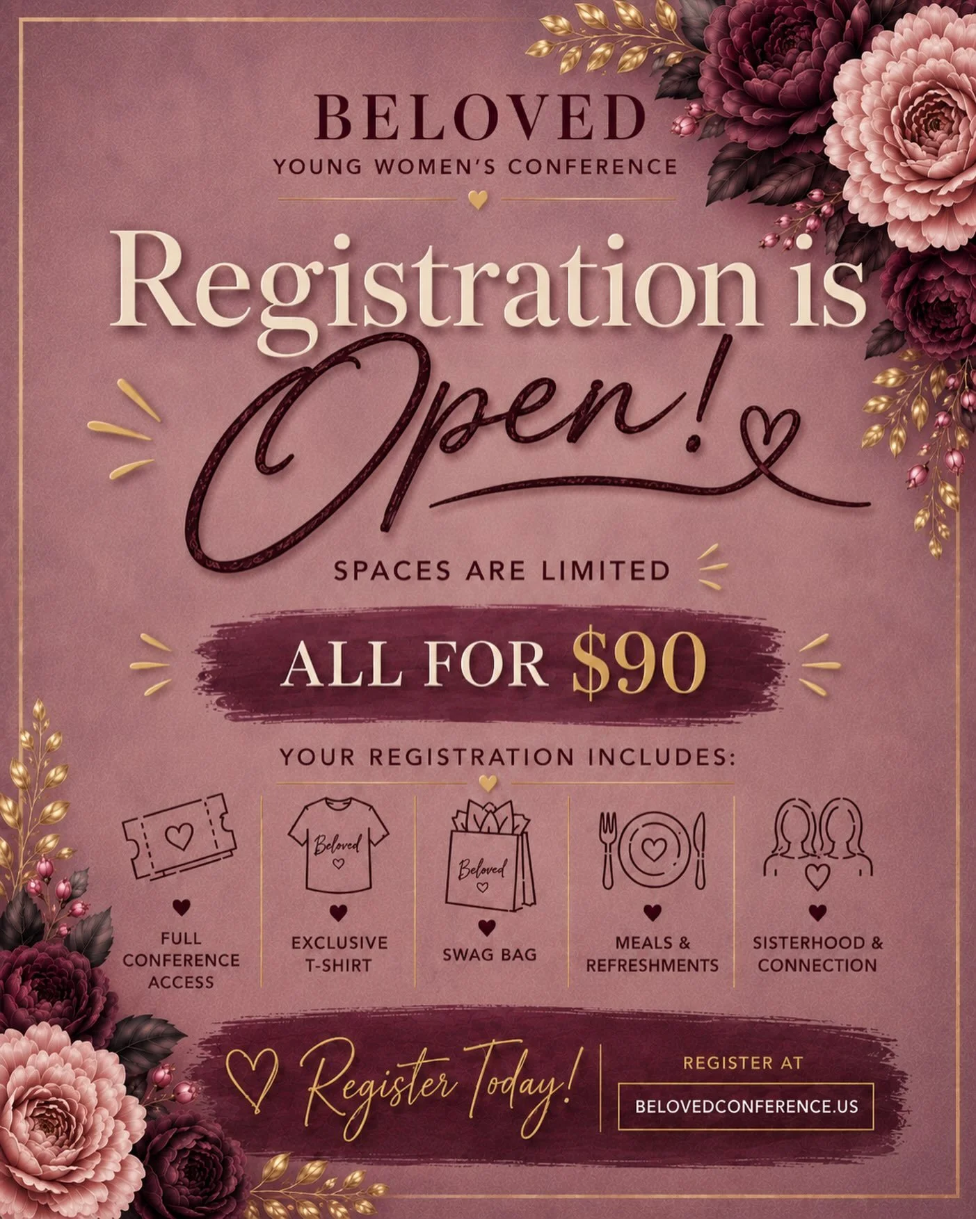 Registration is officially OPEN!

Spaces are limited! Register at belovedconference.us or through the link in our bio! 🌷