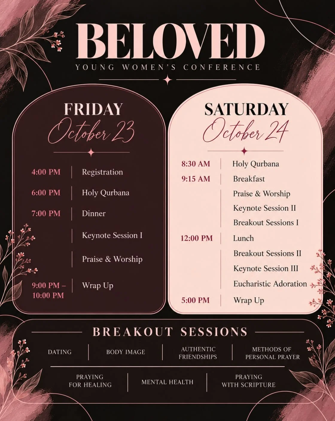 Only 3 weeks left! Here&rsquo;s a look at what we have planned for our lovely ladies🌷

Registration closes October 11! Don&rsquo;t miss out &mdash; link in bio!