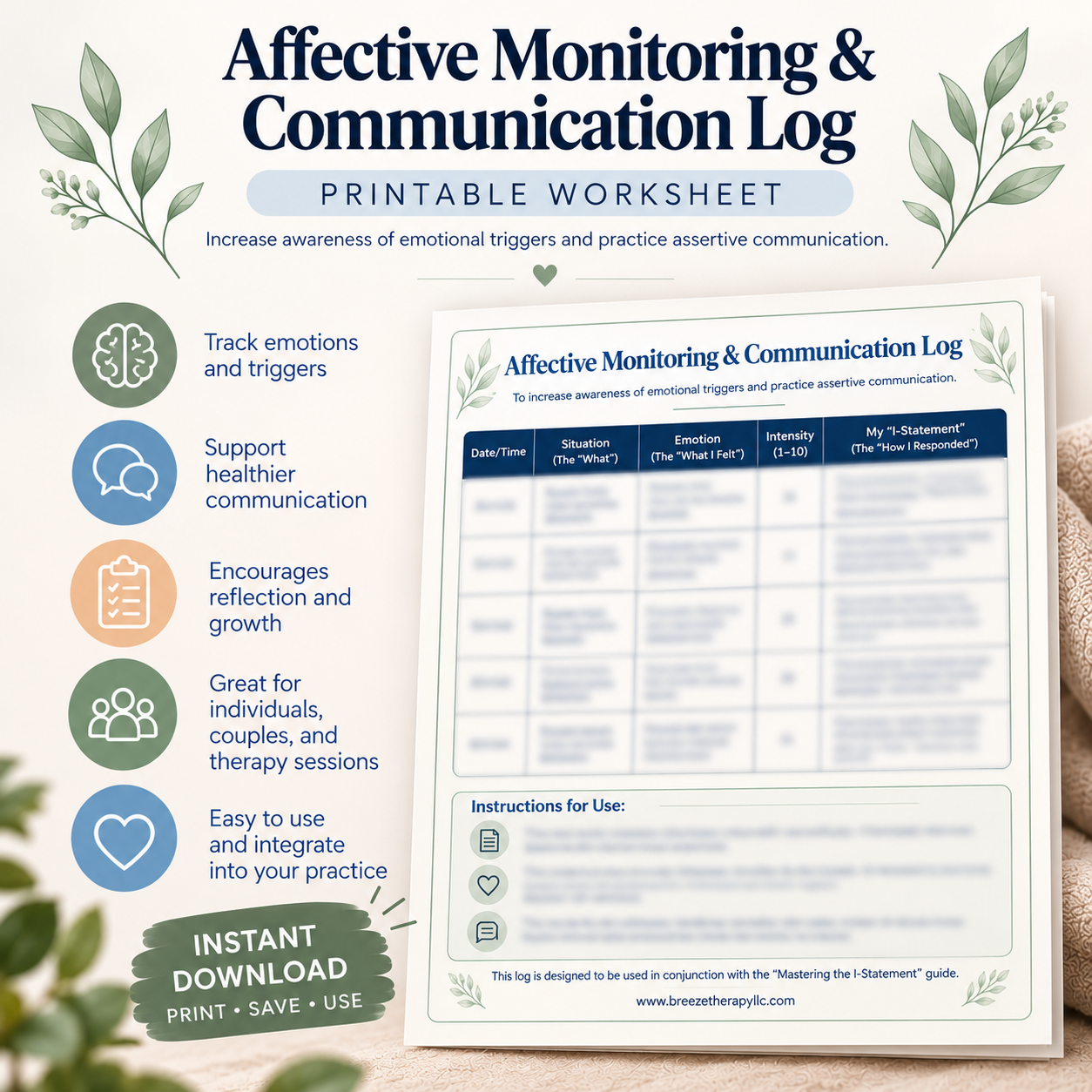 Affective Monitoring & Communication Log