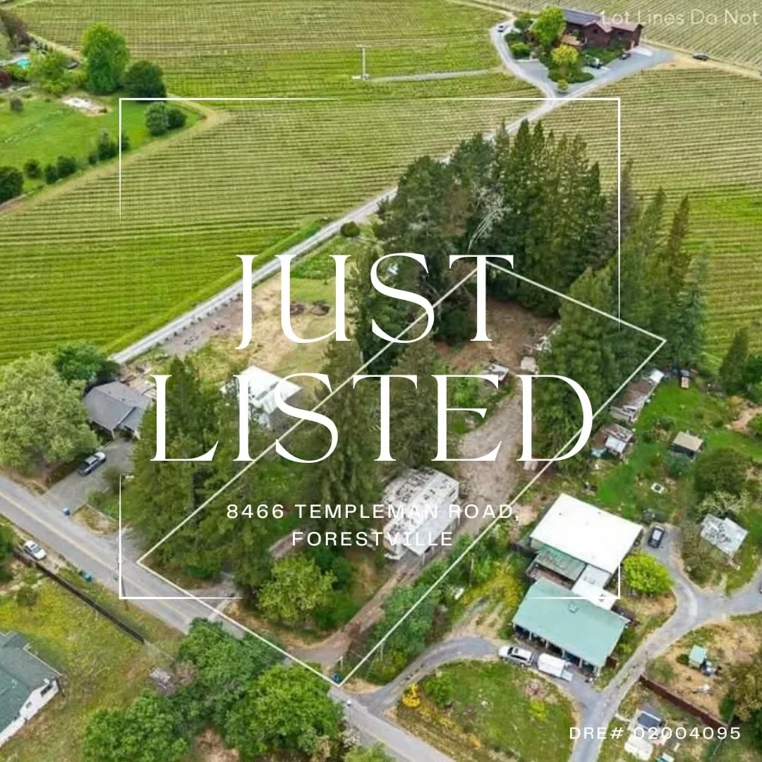 Just Listed!

📍 8466 Templeman Road, Forestville

Fixer Opportunity-  Tucked away on a quiet road just off Highway 116, this approximately one-acre property offers the perfect blend of privacy, location, and opportunity. Surrounded by mature trees a