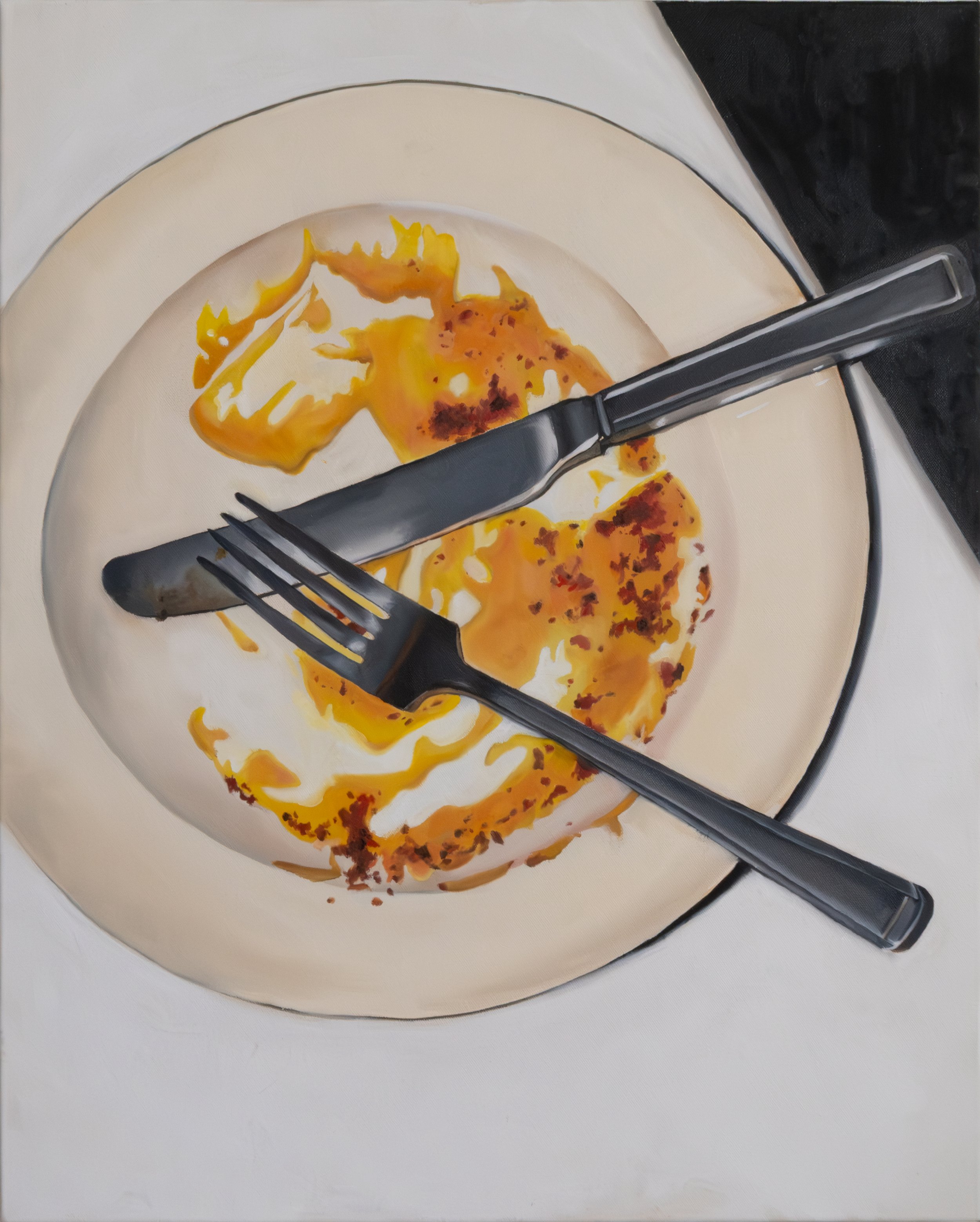 "Check, please"  24x30 oil on canvas