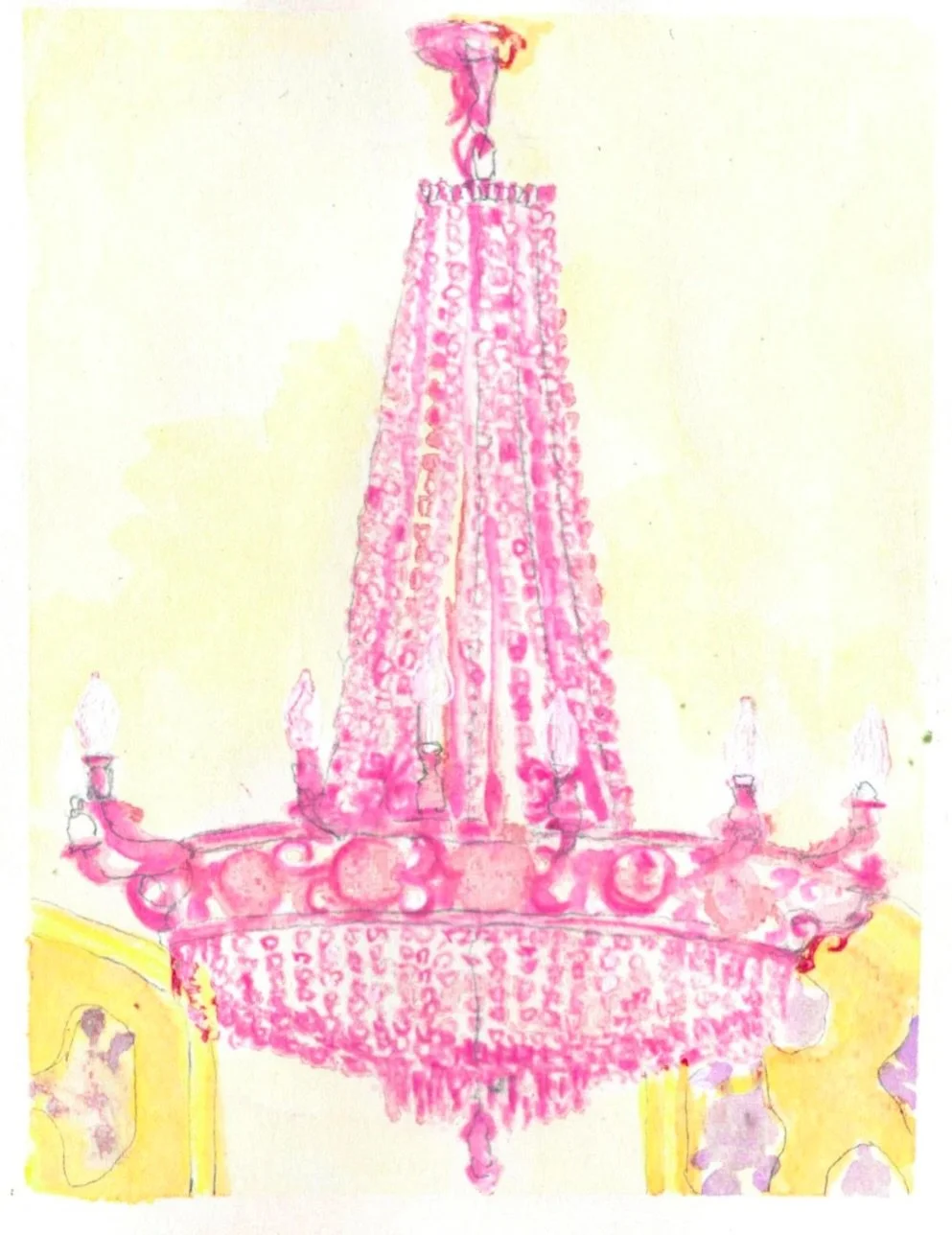 Chandelier in Casa Batll&oacute; (2026) Mixed media  Only after scrolling through my photo album did I find you.

She remembers Casa Batll&oacute;&mdash;the curves, the colors, the kind of beauty that makes you forget to breathe. She looks at the wal