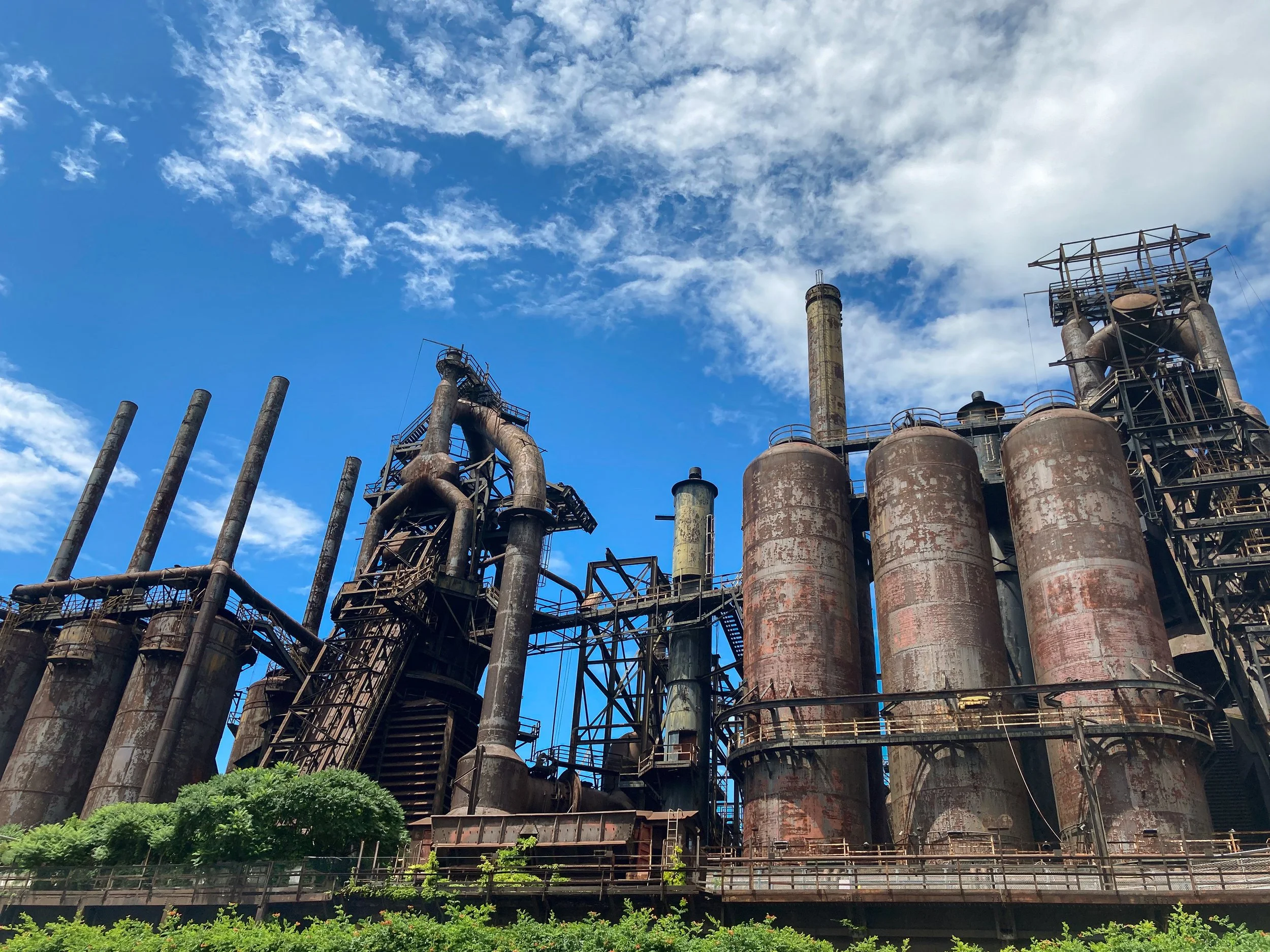Historic SteelStacks in Bethlehem, Pennsylvania, on a sunny day