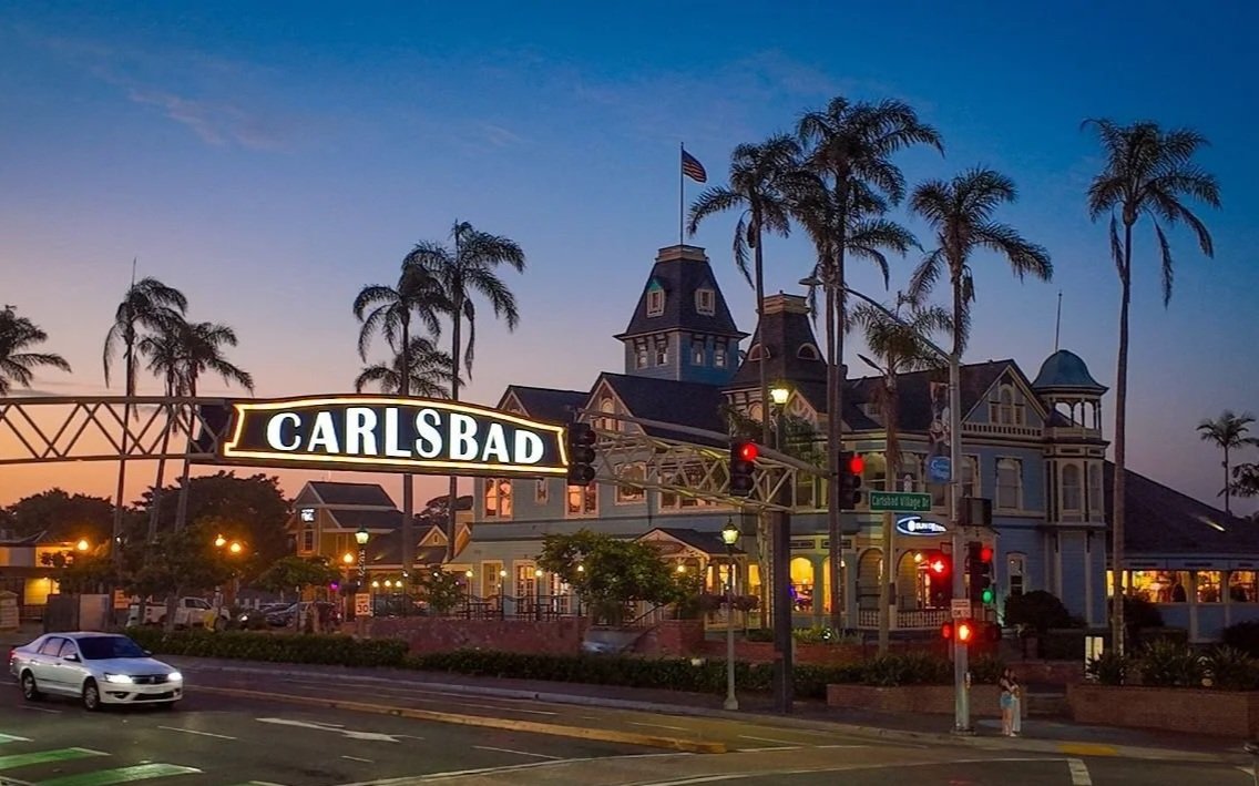 Carlsbad Village streetscape in Carlsbad, California