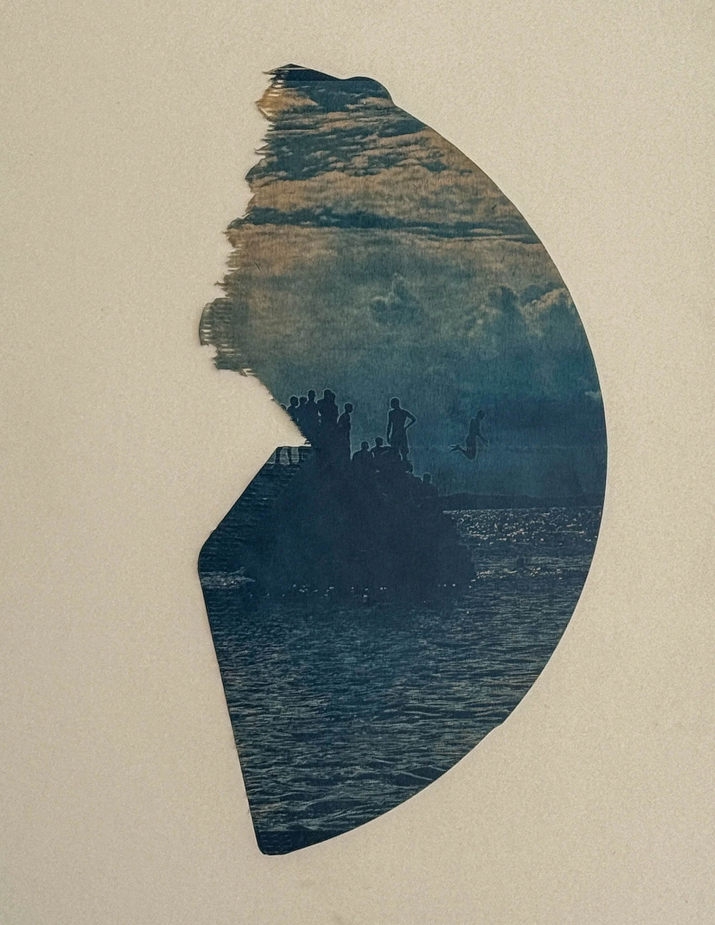 Cyanotype I, 2026 Cyanotype, coffee, and coffee filter 11 × 14 in.