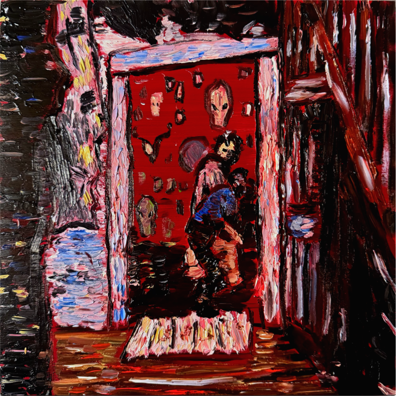 AT THE MOVIES
What's That Stench ( The Texas Chain Saw Massacre)
2026
Oil on Wood
12" x 12" x 1"