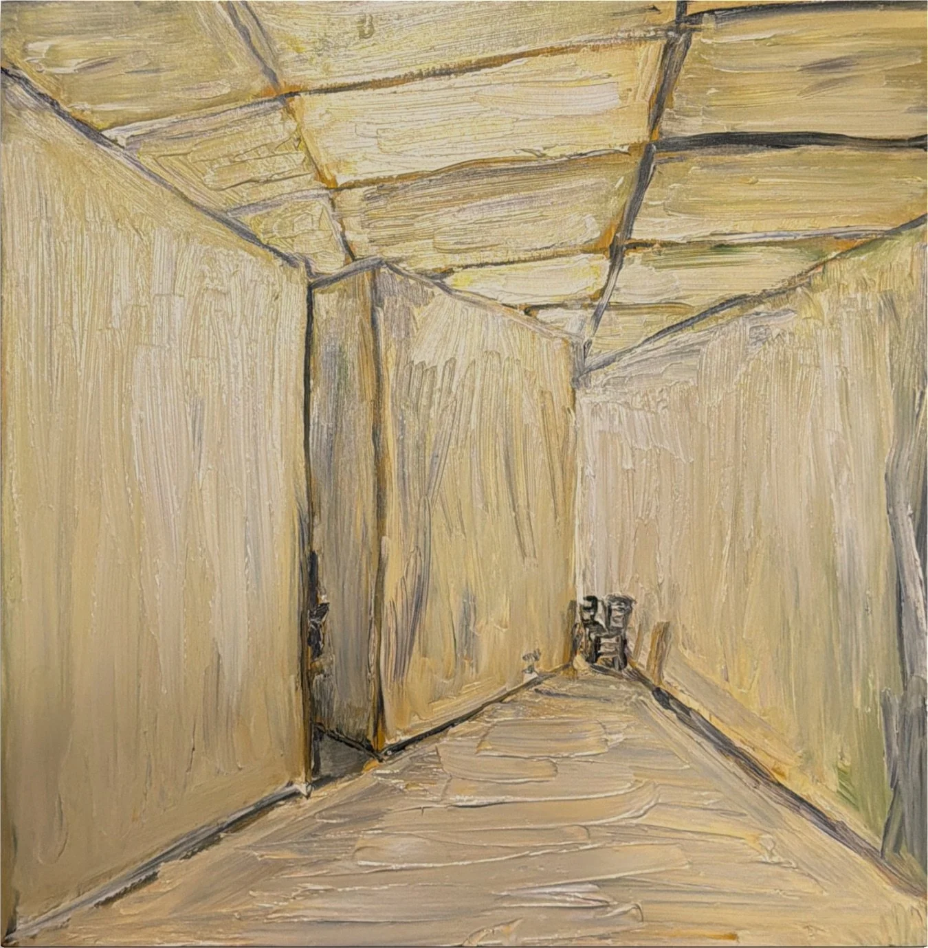 AT THE MOVIES
We All Have Our Loops (Backrooms)
2026
Oil on Wood
12" x 12" x 1"