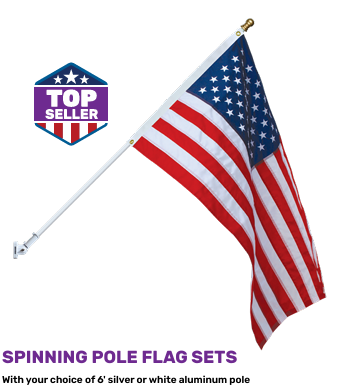 Porch/House Spinning Pole Flag Set