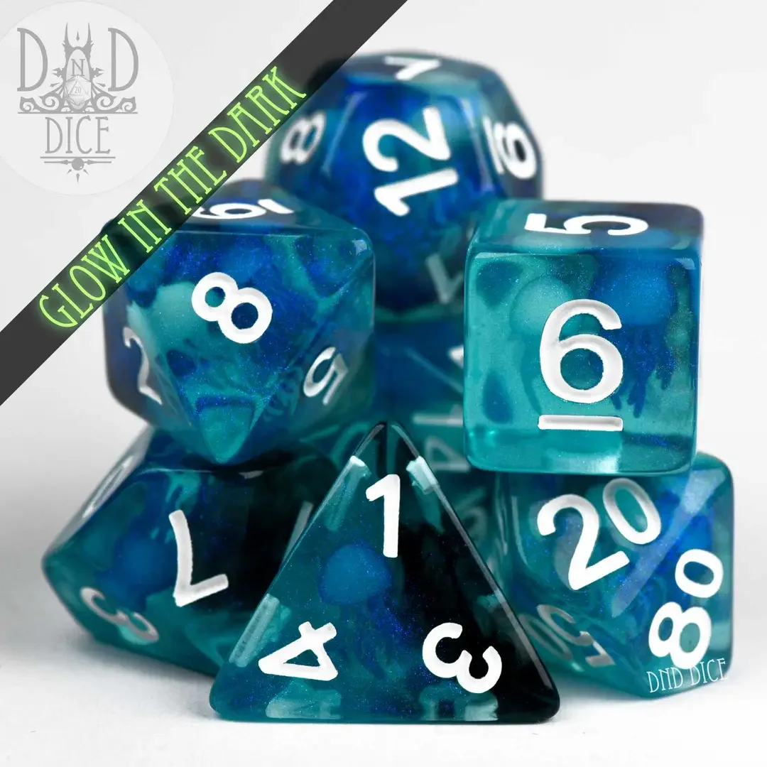 Jellyfish (Glow) Dice – Set of 7
