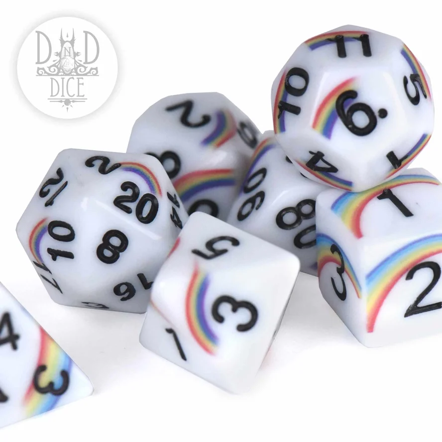Rainbow Doodles Dice – Set of 7