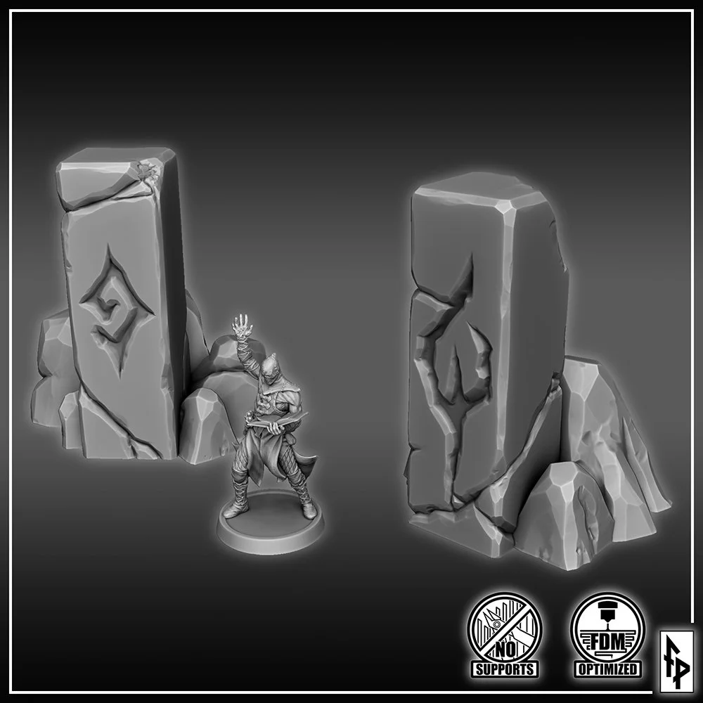 Two Stone Demon Idols