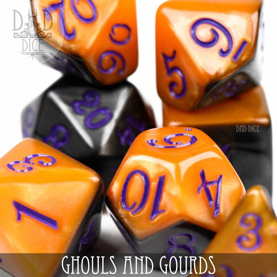 Ghouls and Gourds Dice – Set of 7