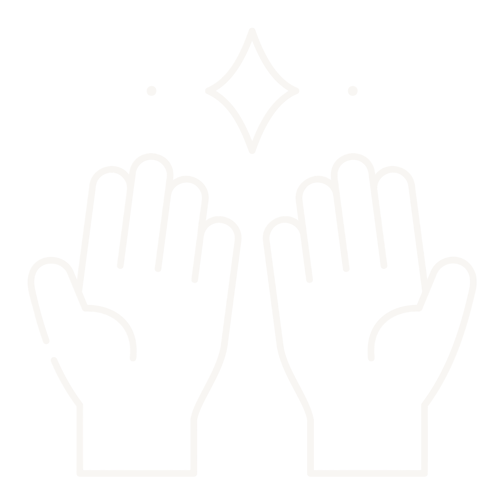 Simple black and white illustration of a heart with a diamond shape at the top, surrounded by two glasses of wine or champagne, one on each side.