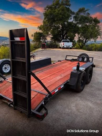 14 ft equipment trailer with ramps Heavy-Duty Flatbed Trailer